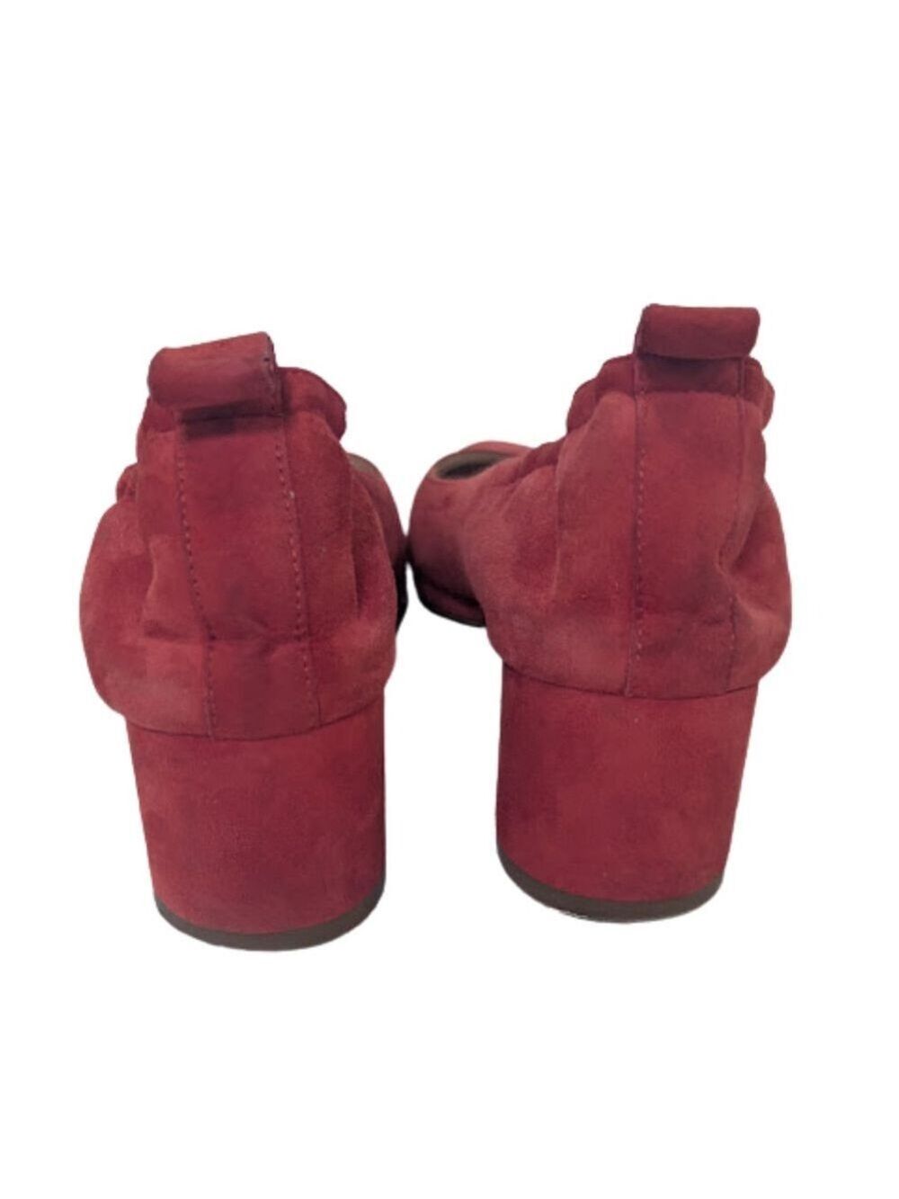 Everlane Italian Suede Day Heel • Size 8 • Soft Red Block Heel • Chic Minimalist - Picture 6 of 13